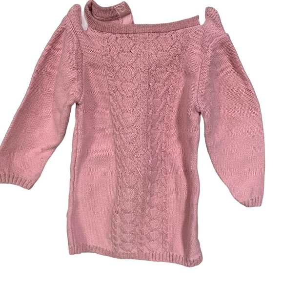 Newborn Pink Sparkly Girls Long-Sleeve Knit Dress - Picture 1 of 2